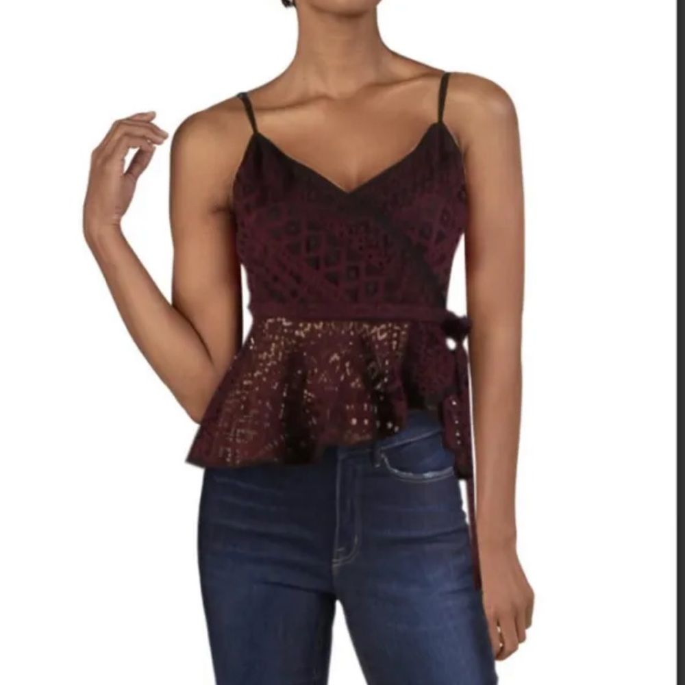 LIKELY NWOT Purple Plum Black Larson Lace Top XS